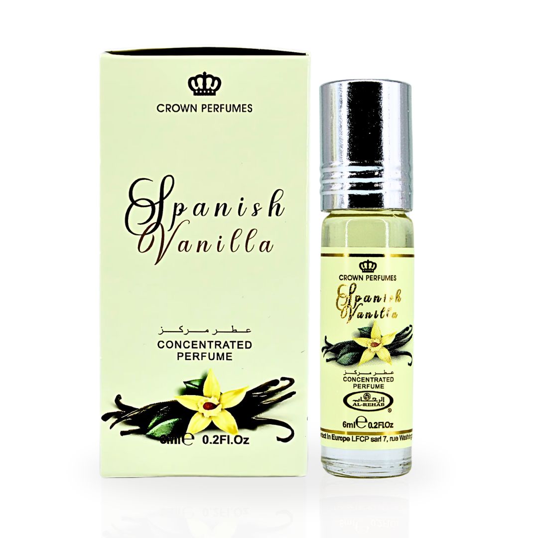 Al Rehab Spanish Vanilla Perfume Oil 6ml – Pack of 6 (Half Dozen)