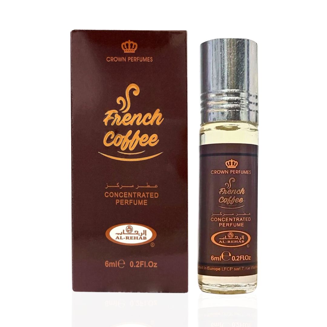 Al Rehab French Coffee Perfume Oil 6ml – Pack of 6 (Half Dozen)