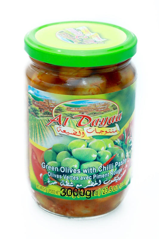 Al Dayaa Green Olive With Chili Paste ( Chatta) 1000grx12