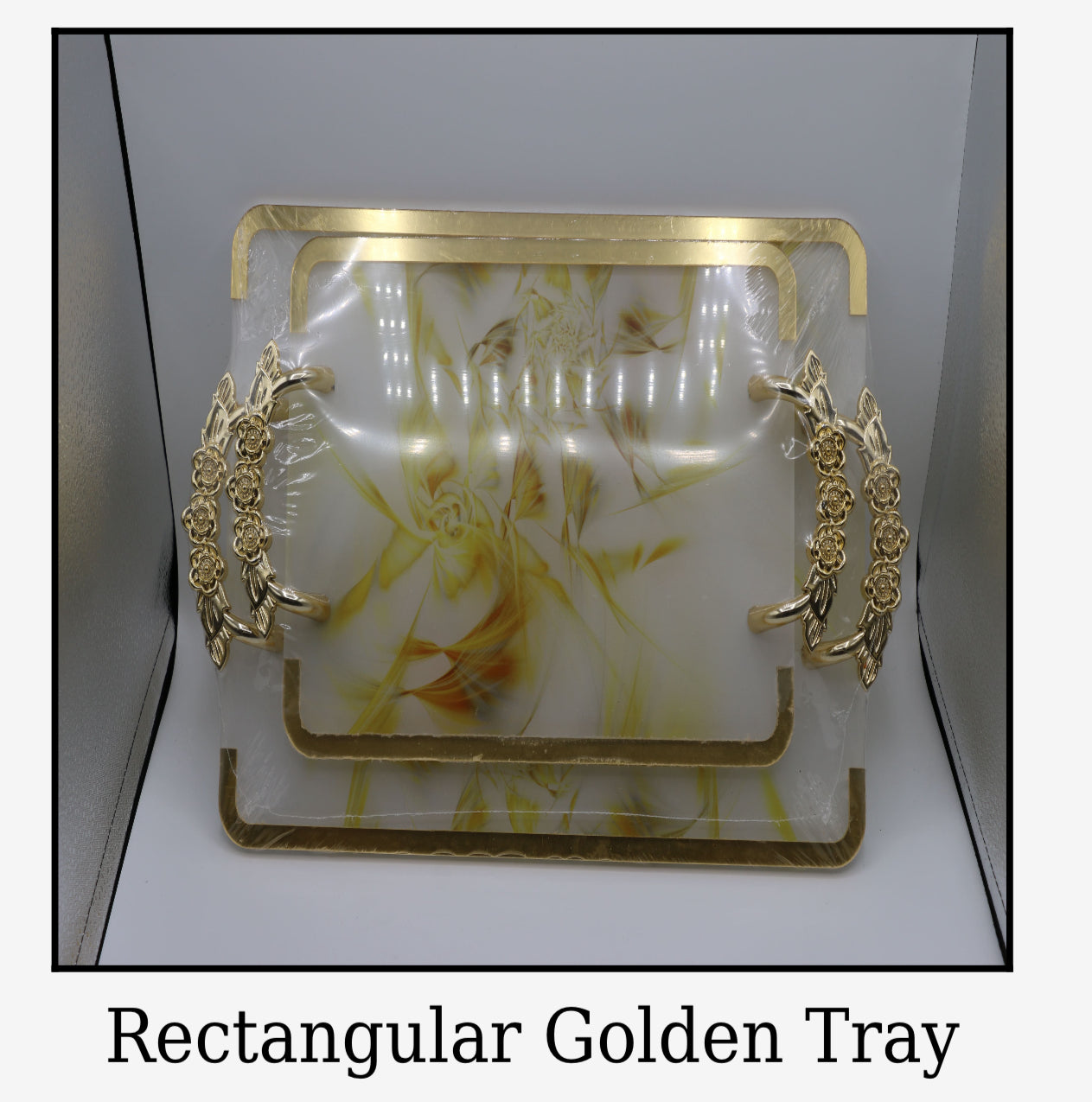 Rectangular Golden Tray