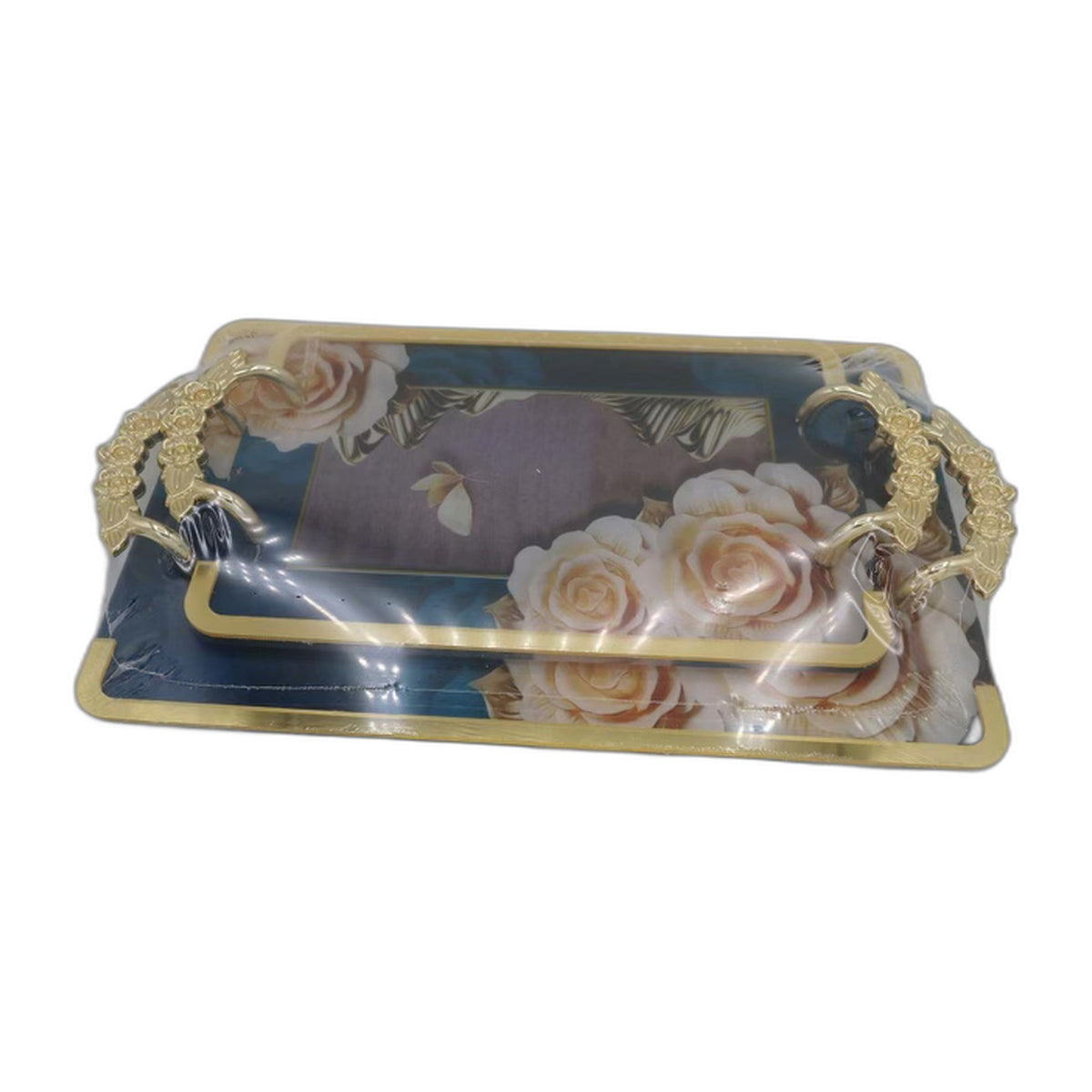 Luxury Gold Tea Set Tray 2pc