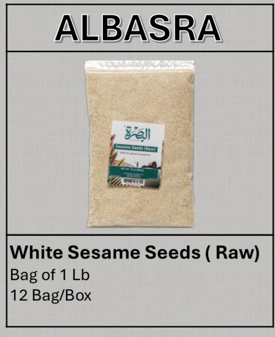 Albasra White Sesame Seeds (Raw) 1lb x 12