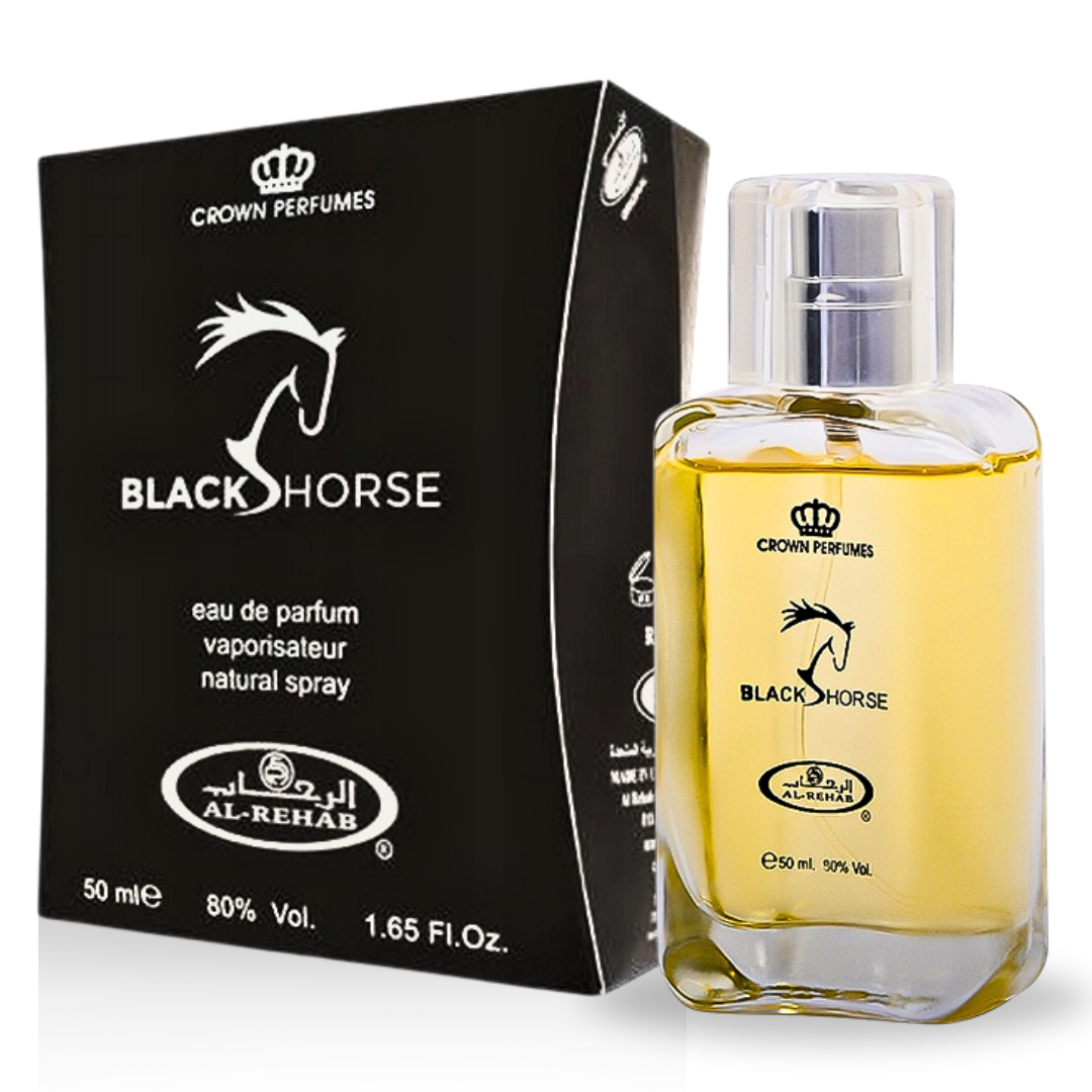 Al Rehab Black Horse Perfume Spray 50ml – Price Per Piece
