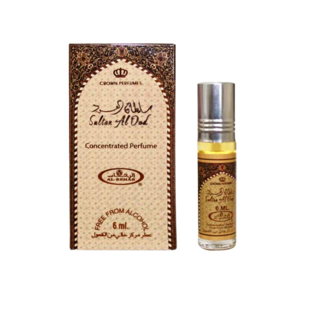 Al Rehab Sultan Al Oud Perfume Oil 6ml – Pack of 6 (Half Dozen)