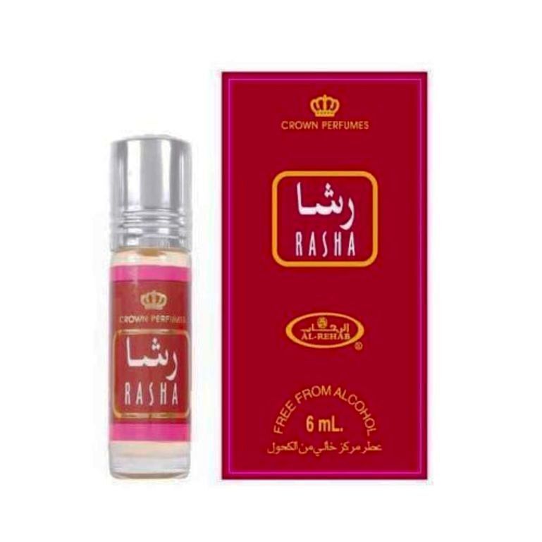 Al Rehab Rasha Perfume Oil 6ml – Pack of 6 (Half Dozen)